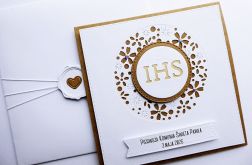 Skromna kartka na Komunię pamiątka z imieniem