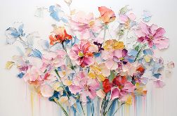 Obraz na płótnie - Kolorowe kwiaty - 100x70 cm (1-0325)