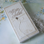 Kartka na ślub w pudełku "White & Cream" DL-1 - dl cream1b