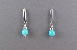 Kolczyki kulki turkusowe.