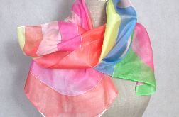 Kolorowa jedwabna chusta malowana