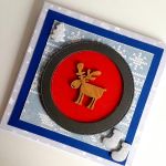 Kartka Boże Narodzenie handmade z łosiem - 