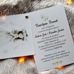 Delikatne zaproszenie komunijne Dziewczynka 1