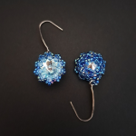 Niebieskie Kolczyki "Aqua Bohemica" - wiszące kolczyki z kryształków