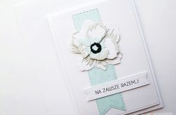 Kartka ŚLUBNA z peonią - błękitna