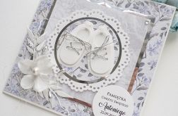 Kartka na chrzest, pamiątka chrztu - buciki