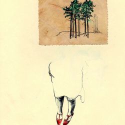 karta pocztowa - w lesie