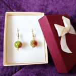 Kolczyki Crackle zielone - Kolczyki crackle wiszące