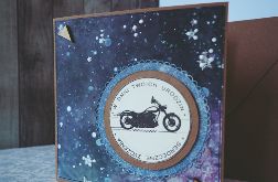 Kartka urodzinowa z motocyklem