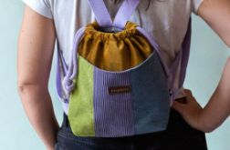 Kolorowy mini plecak damski patchwork