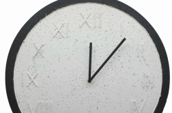 Zegar Ścienny Betonowy Roman Biały Czarny 45