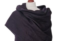 Szal lniany czarny szalik damski Feltmondo