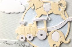 113,kartka na narodziny w pudełku dla chłopczyka