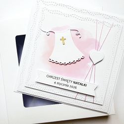 Kartka na Chrzest z szatką minimalistyczna