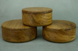 Trzy drewniane miseczki dębowe Zestaw
