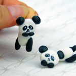 Kolczyki panda-dwustronne - 