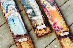 Rustykalna deska z aniołem, prezent, anioł stróż