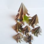 Zestaw choinek z papieru drewniany las eko - 