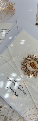 Stylowe zaproszenia komunijne na komunię z personalizacją