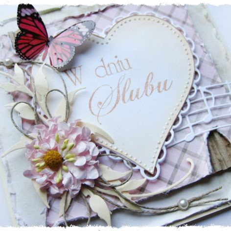 Kartka na ślub z motylkiem