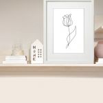 "Tulipan" grafika autorska minimalistyczna - Na półce