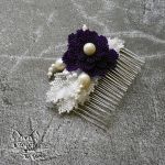 Grzebyk do włosów z koralików - grzebyk z haftem koralikowym