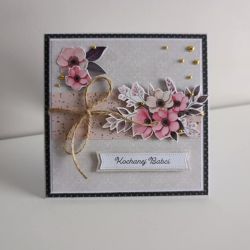 Kartka na Dzień Babci kwiaty róż