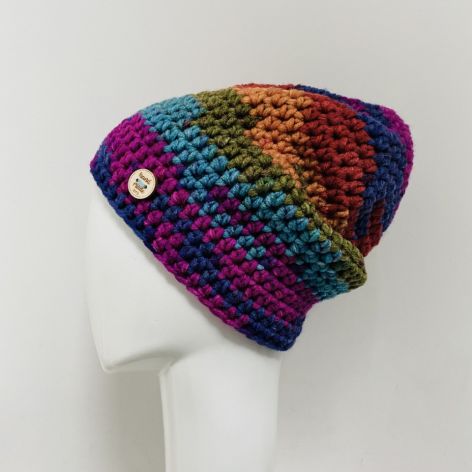 Gruba czapka beanie smerf kolorowa szydełkowa 12