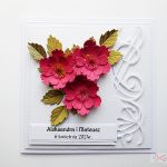 Kartka ŚLUBNA z malinowymi kwiatami - kartka na ślub z malinowymi kwiatami