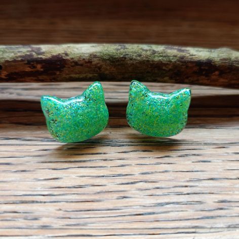 Kolczyki z żywicy epoksydowej- KOCIA FURIA #1