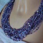 Naszyjnik Fioletowy Z Koralików - 