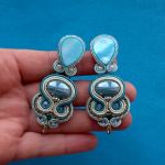 Kolczyki Mięta i Złoto. Wkrętki - 