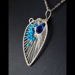 Srebrny wisior z kryształem i magnezytem. - Sterling Silver pendant with Blue Crystal and Magnesite beads, gift for her, gift for him, gift for mom, perfect present, unique artisan
