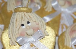 Złociście - aniołki z masy solnej, dekoracja świąteczna