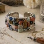 „Cosmic Mosaic” – luksusowa bransoleta z naturalnych kamieni | artystyczny unikat couture - 