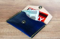 Portmonetka bilonówka skórzana niebieska