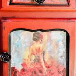 Ręcznie malowana szafka inspirowana flamenco, unikat - 
