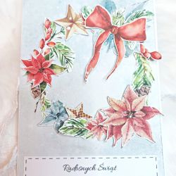 Kartka świąteczna wieniec - z kopertą