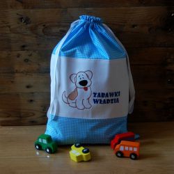 Piesek - spersonalizowany worek na zabawki 
