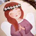 obrazek anioł pamiątka prezent I Komunia Chrzest - obrazek anioł pamiątka dla dziewczynki