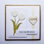 Minimalistyczna kartka ślubna z tulipanami - Kartka ślubna handmade z tulipanami