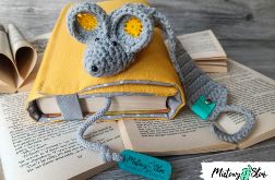 Otulacz na książkę i zakładka Myszka ~ żółty