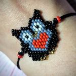 Bransoletka na sznurku "Sowa i serce czerwone" Prezent na Walentynki  - Bransoletka na sznurku "Sowa i serce czerwone" Prezent na Walentynki