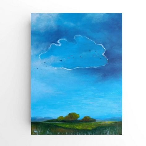 Błękitny poranek-obraz akrylowy formatu 80/60 cm 