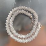 Naszyjnik Biały Crystal Sznur - 