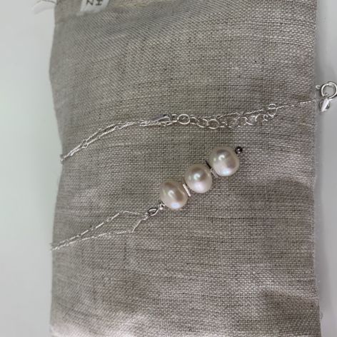 Naszyjnik z perłami srebro 925