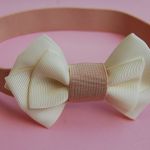 Opaska niemowlęca "Złamana biel z beżem" - 