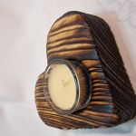 Świecznik drewniany świerk Shou Sugi Ban natura, Romy No. 21 - 