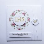 Kartka komunijna personalizowana z Hostią  - Skromna kartka handmade na Pierwszą Komunię