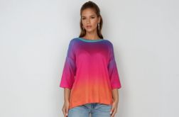 Luźny sweter damski ombre